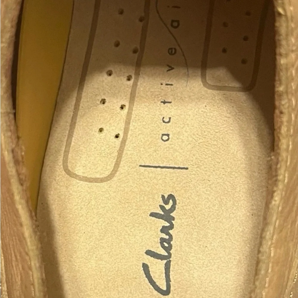 Clarks Tan Leather Oxfords Casual Shoes Men’s 12 Hale Lace Active Air